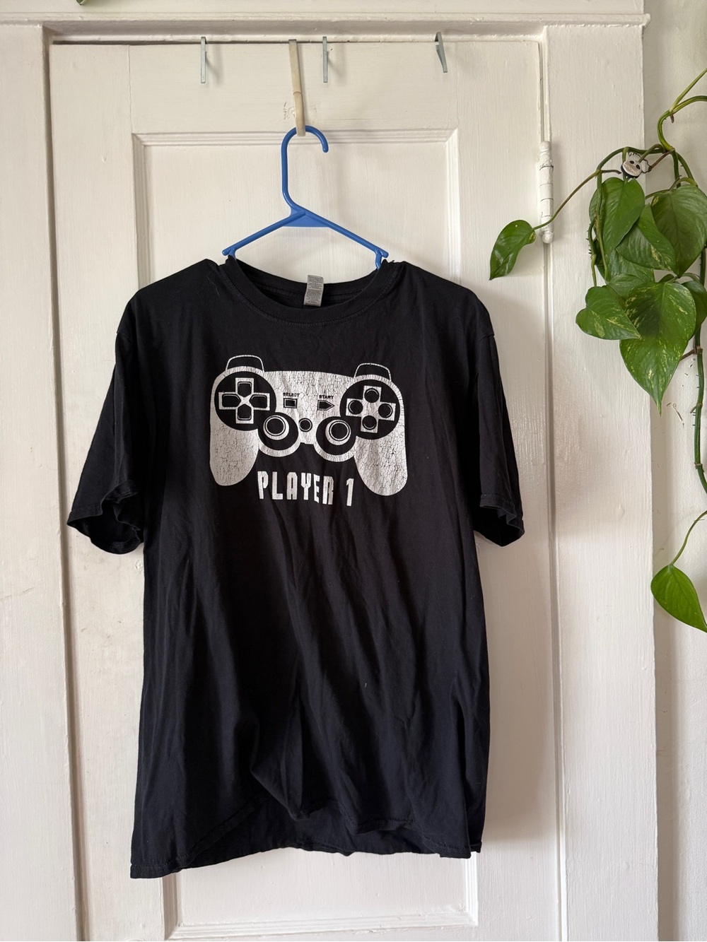 Gildan Black Gaming Tee with White Controller Graphic